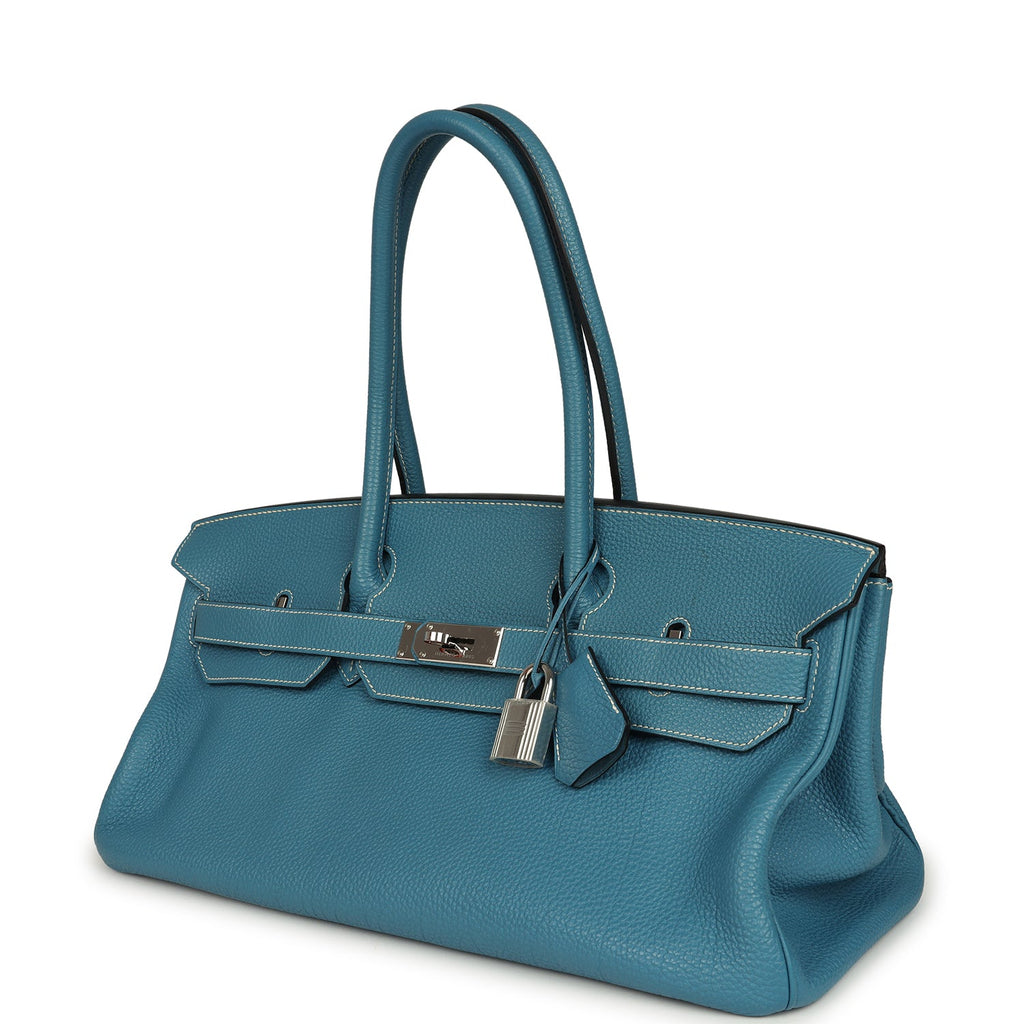 Vintage Hermes Shoulder Birkin 42 JPG Blue Jean Togo Palladium Hardware