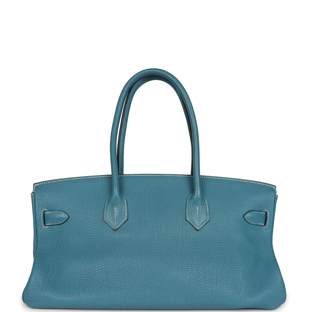 Vintage Hermes Shoulder Birkin 42 JPG Blue Jean Togo Palladium Hardware