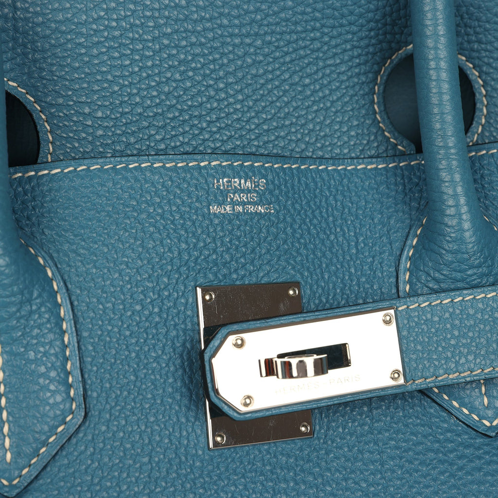 Vintage Hermes Shoulder Birkin 42 JPG Blue Jean Togo Palladium Hardware
