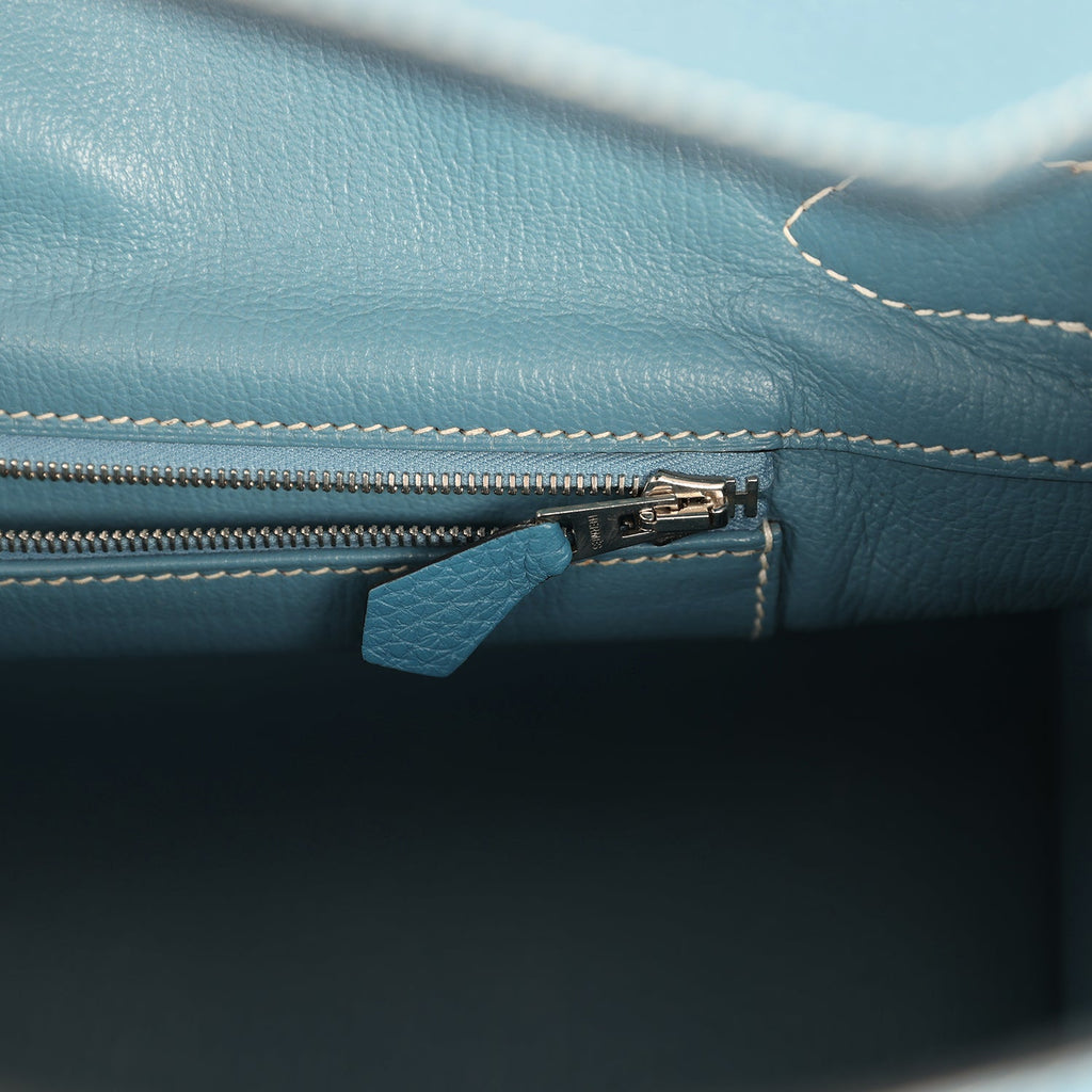 Vintage Hermes Shoulder Birkin 42 JPG Blue Jean Togo Palladium Hardware