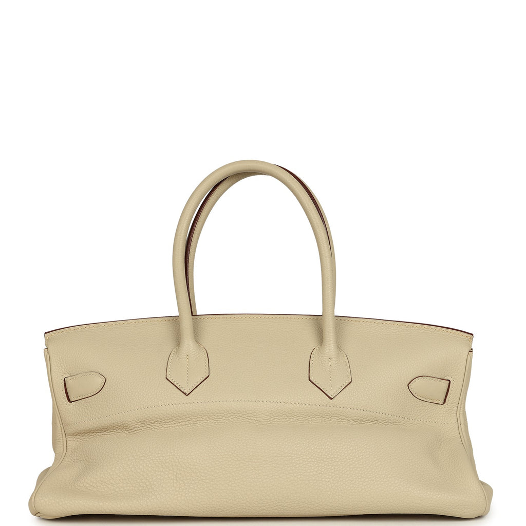 Vintage Hermes Shoulder Birkin 42 JPG Parchemin Clemence Palladium Hardware