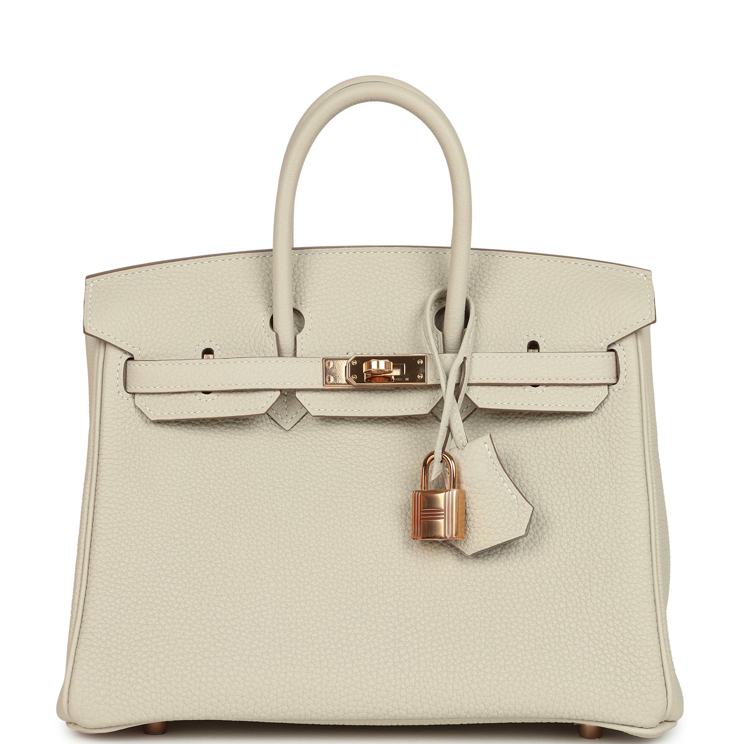 Hermes Special Order (HSS) Birkin 25 Craie Verso Togo Rose Gold Hardware