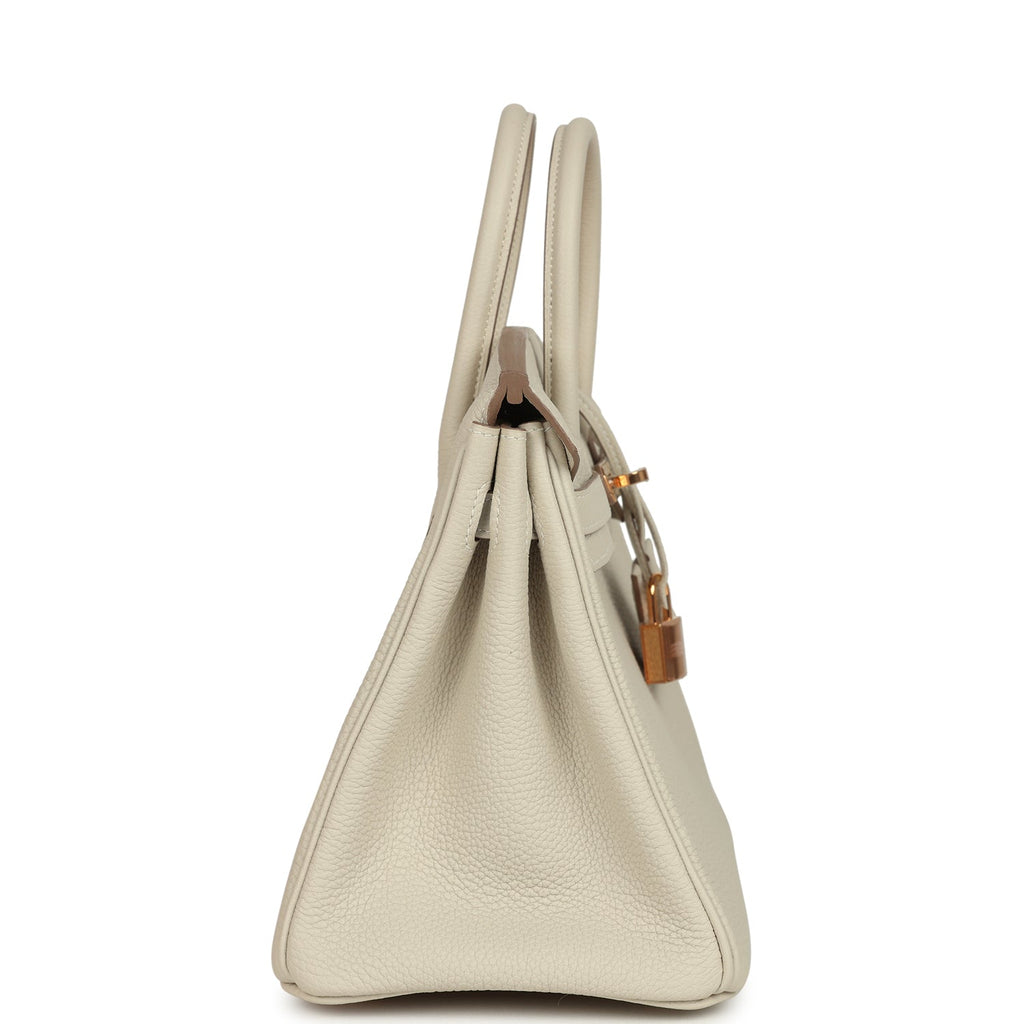 Hermes Special Order (HSS) Birkin 25 Craie Verso Togo Rose Gold Hardware