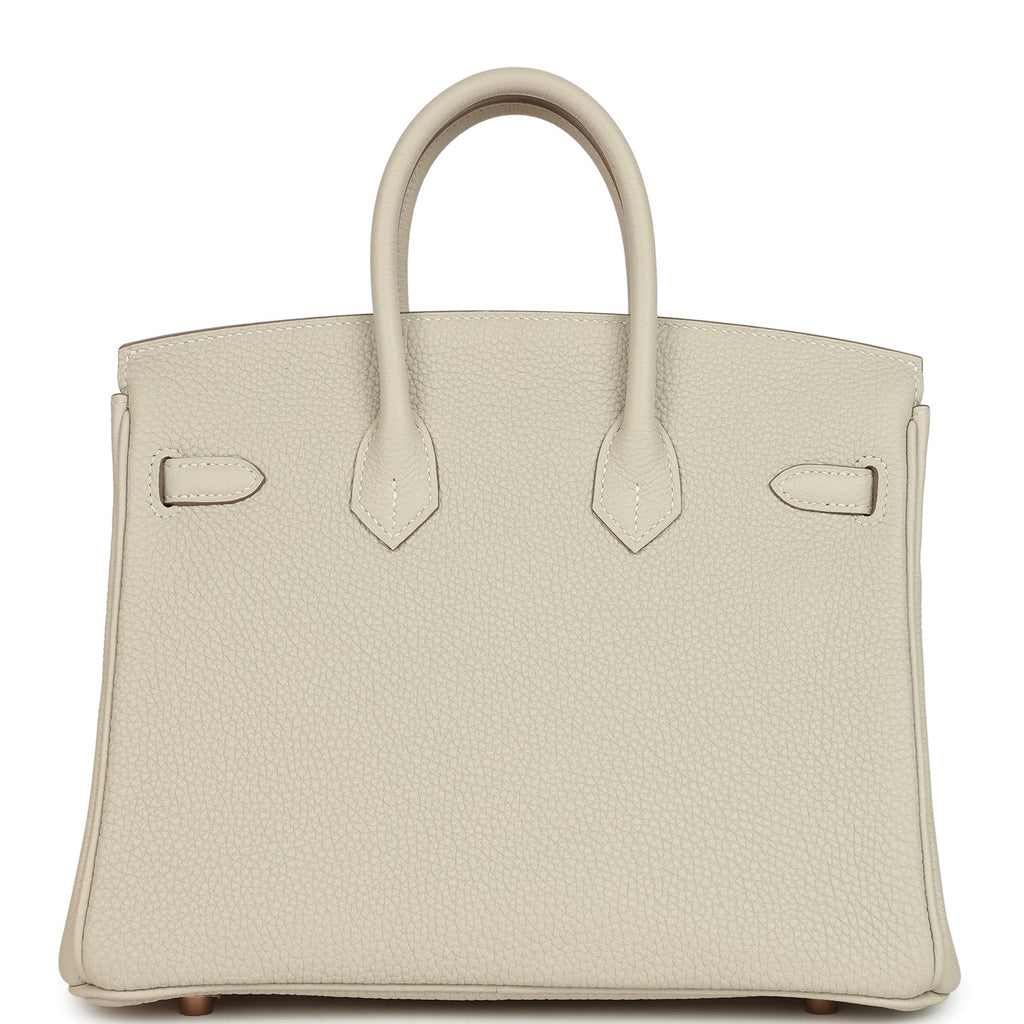 Hermes Special Order (HSS) Birkin 25 Craie Verso Togo Rose Gold Hardware