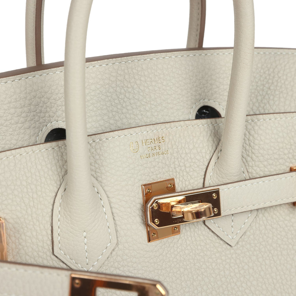 Hermes Special Order (HSS) Birkin 25 Craie Verso Togo Rose Gold Hardware