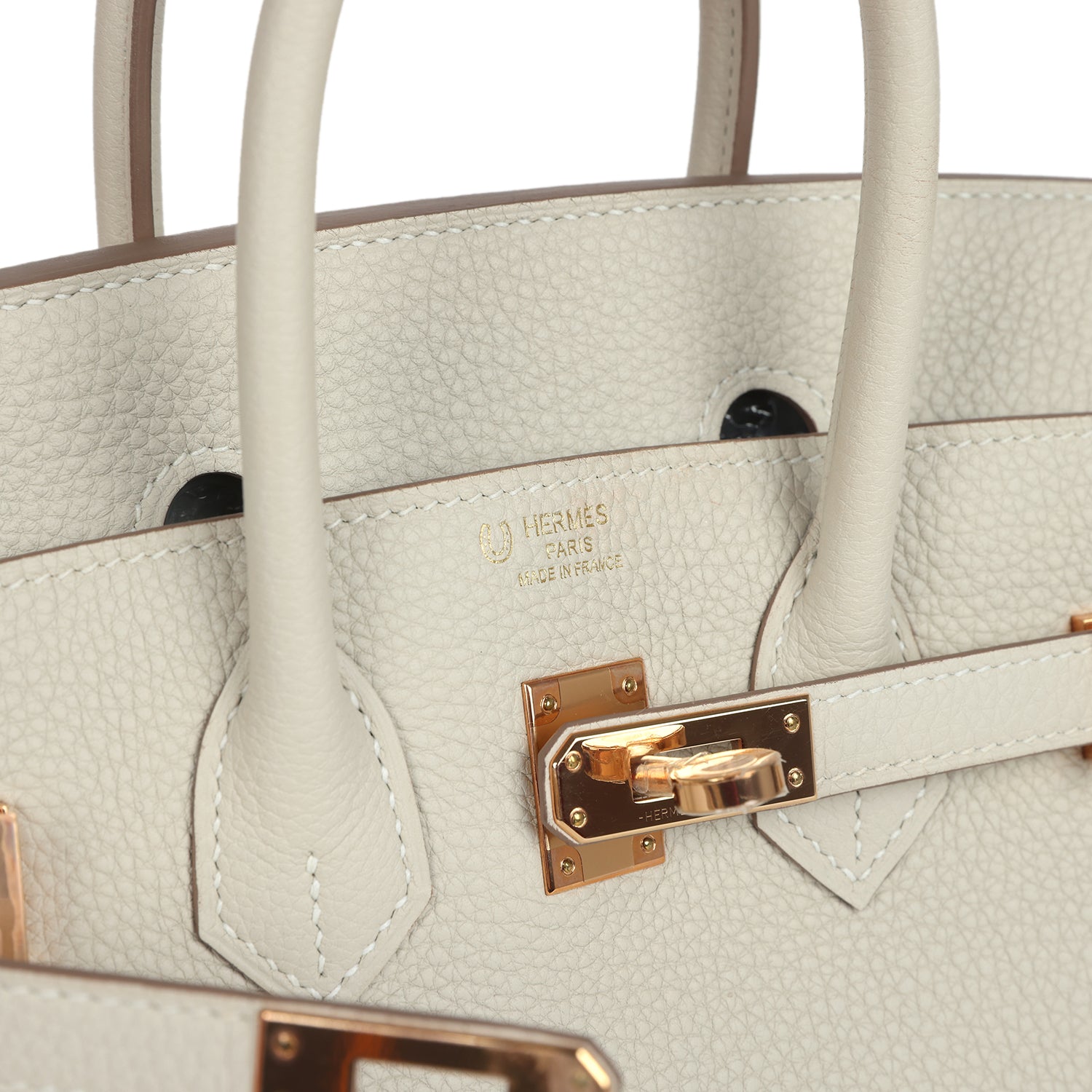 Hermes Special Order (HSS) Birkin 25 Craie Verso Togo Rose Gold Hardware