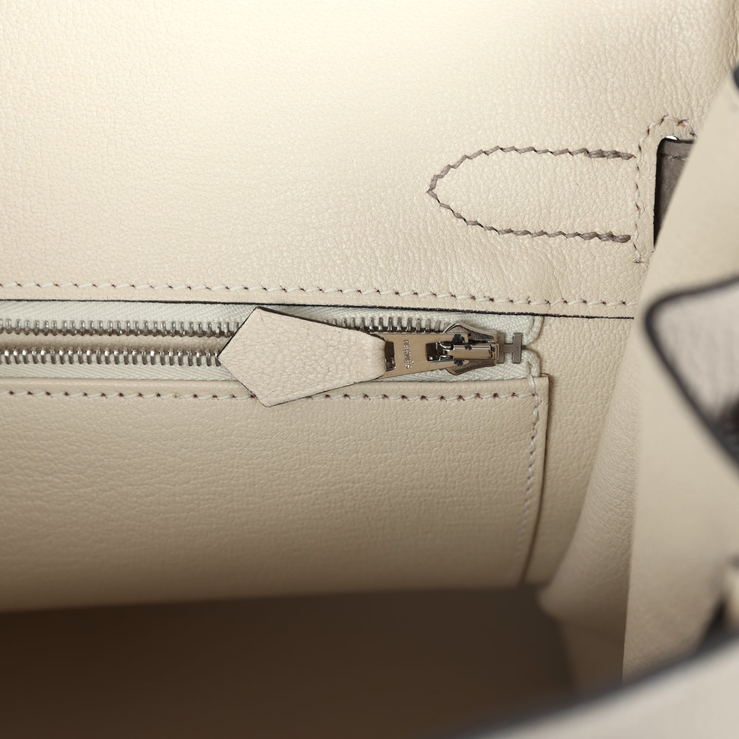 Pre-owned Hermes Special Order (HSS) Birkin 30 Gris Asphalt and Craie Togo Palladium Hardware
