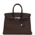 Hermes Birkin 35 Chocolate Togo Palladium Hardware