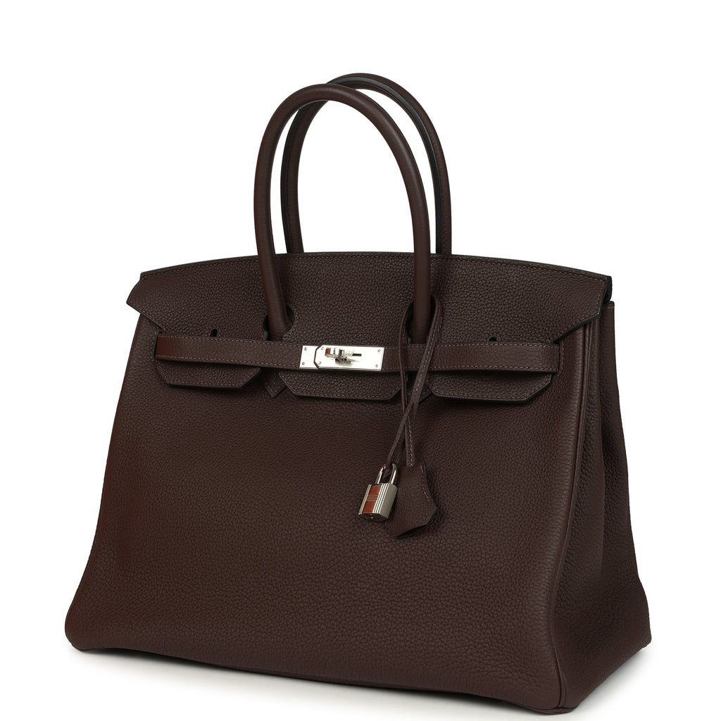 Hermes Birkin 35 Chocolate Togo Palladium Hardware