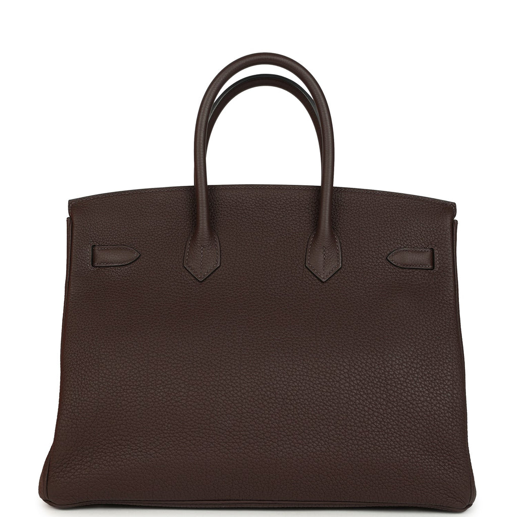 Hermes Birkin 35 Chocolate Togo Palladium Hardware