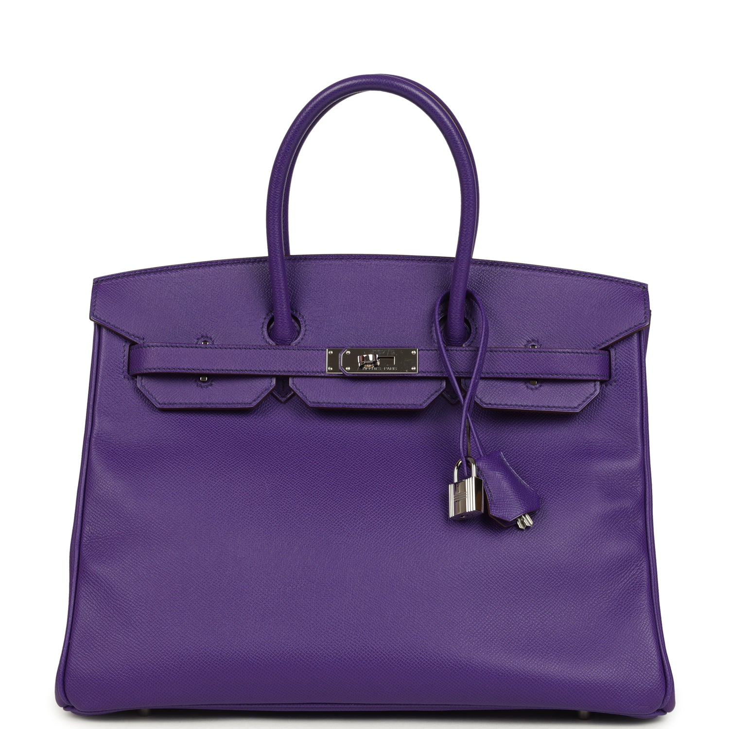 Pre-owned Hermes Birkin 35 Crocus Epsom Palladium Hardware