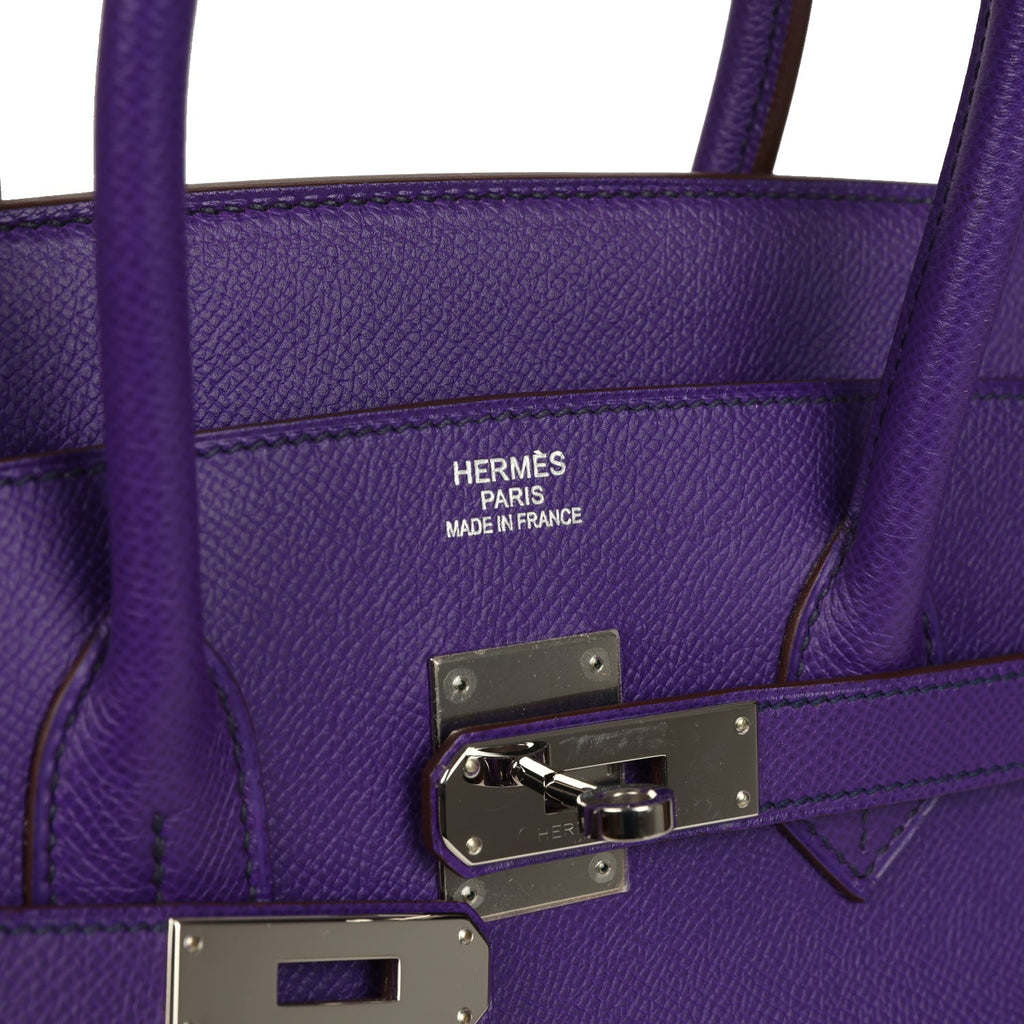 Pre-owned Hermes Birkin 35 Crocus Epsom Palladium Hardware