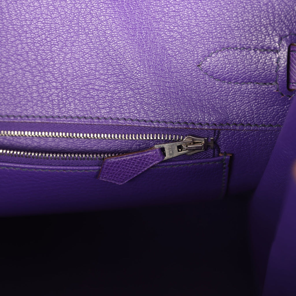 Pre-owned Hermes Birkin 35 Crocus Epsom Palladium Hardware