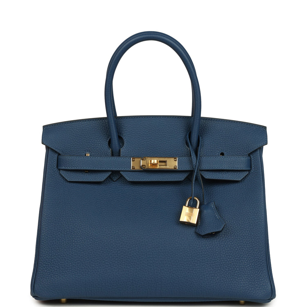 Hermes Birkin 30 Deep Bleu Togo Gold Hardware