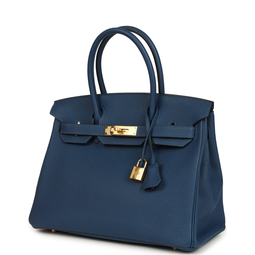 Hermes Birkin 30 Deep Bleu Togo Gold Hardware