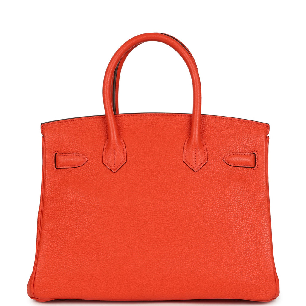 Hermes Birkin 30 Orange Poppy Togo Palladium Hardware