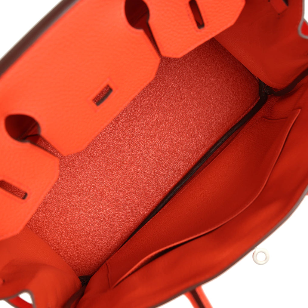 Hermes Birkin 30 Orange Poppy Togo Palladium Hardware