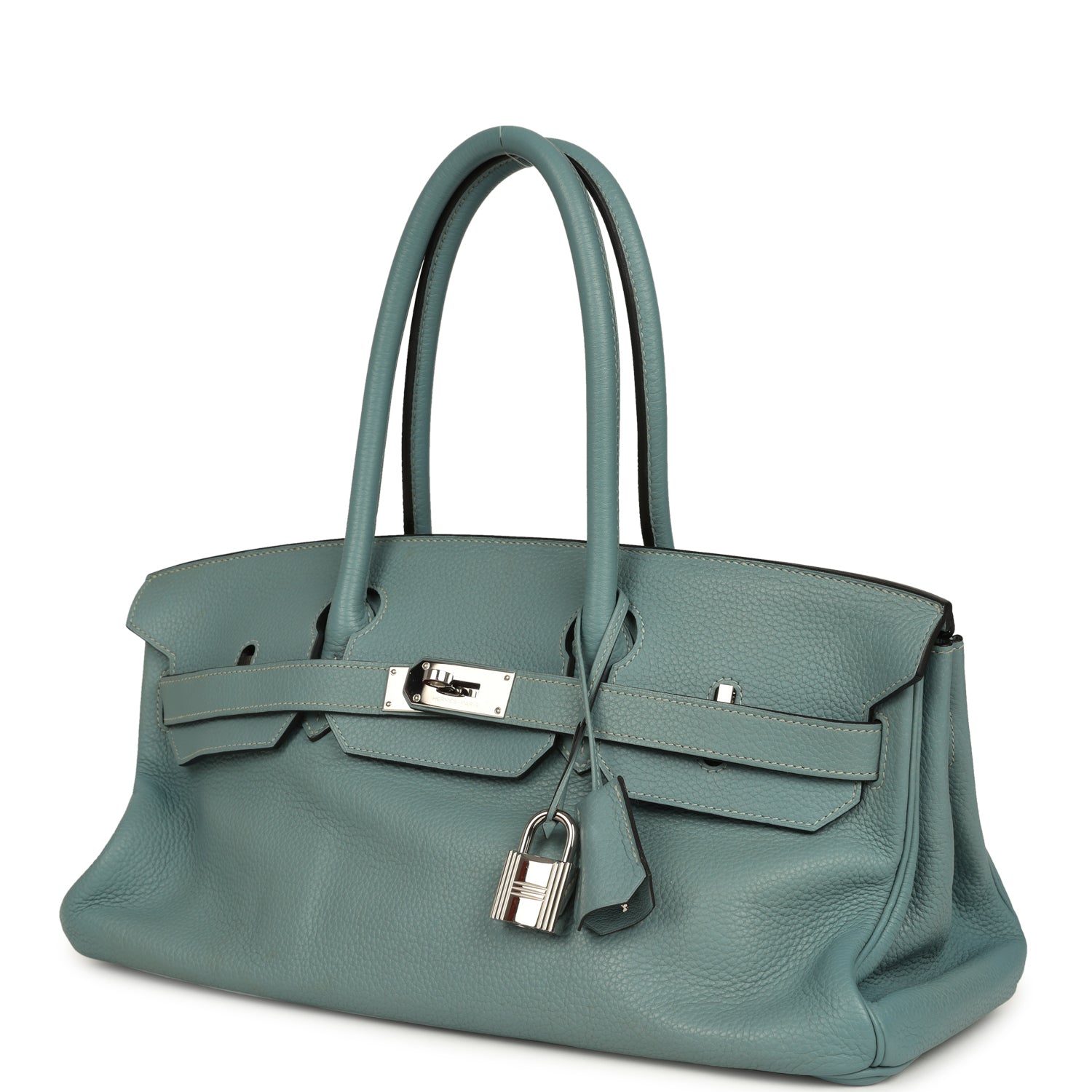 Vintage Hermes Shoulder Birkin 42 JPG Ciel Togo Palladium Hardware