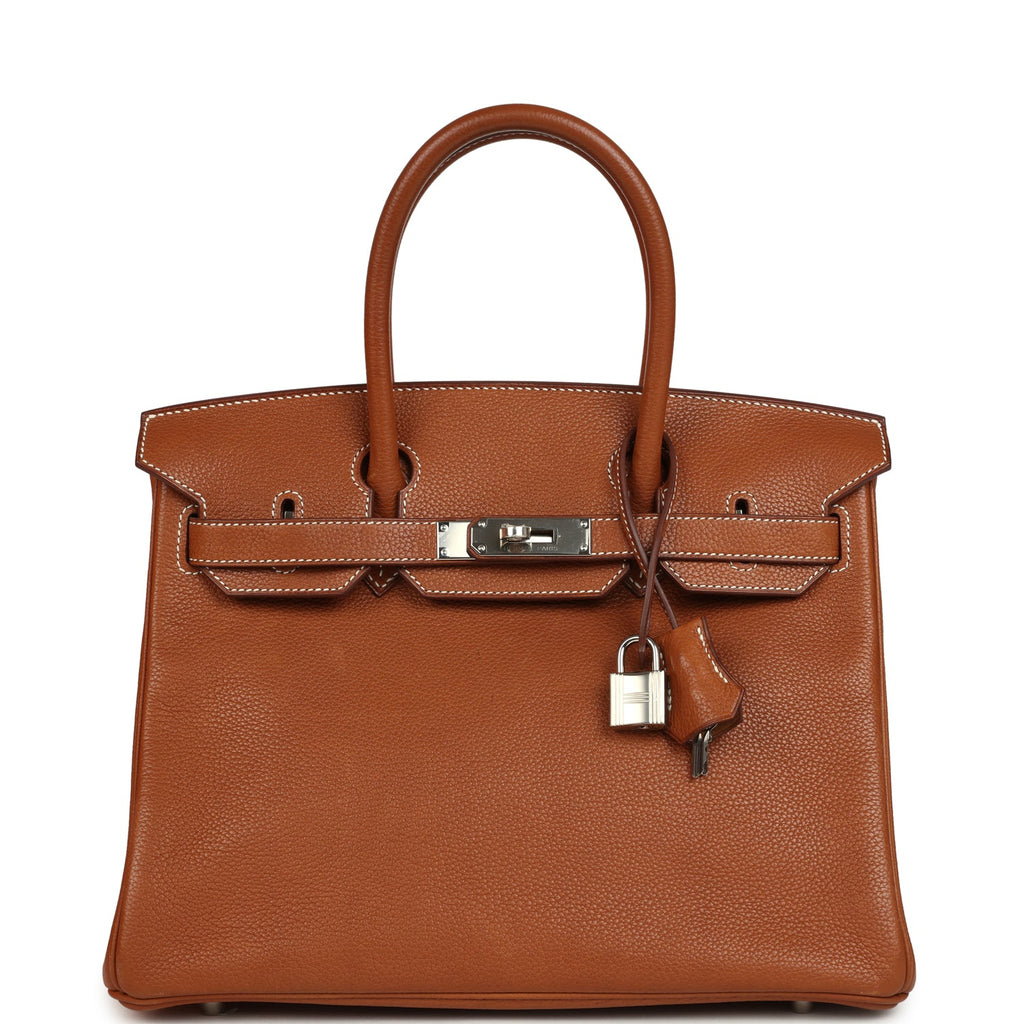 Hermes Birkin 30 Fauve Barenia Faubourg Palladium Hardware