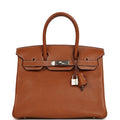 Hermes Birkin 30 Fauve Barenia Faubourg Palladium Hardware