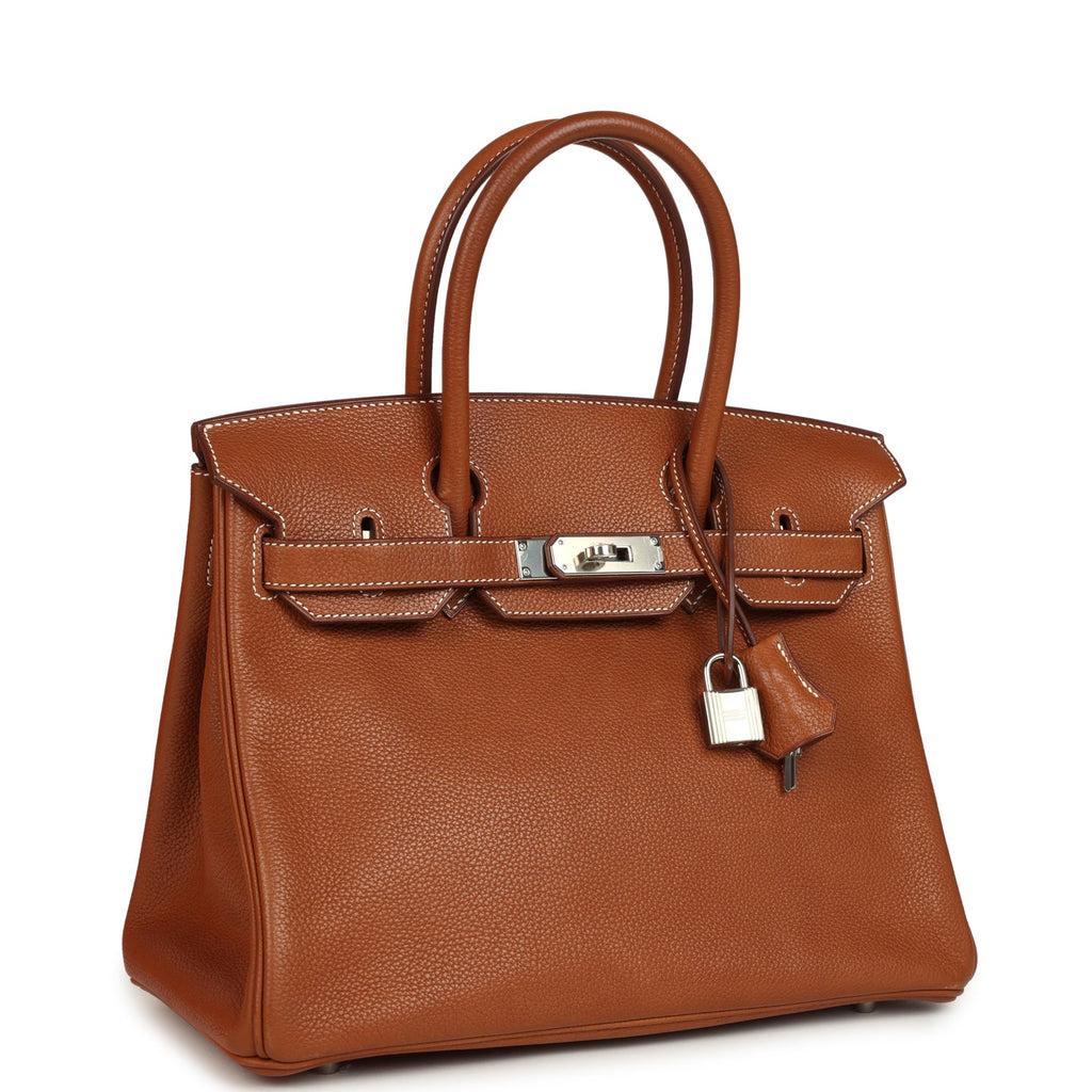 Hermes Birkin 30 Fauve Barenia Faubourg Palladium Hardware