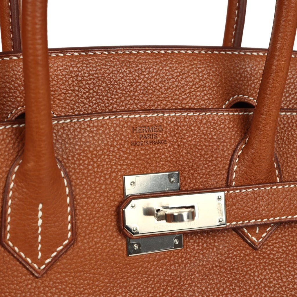 Hermes Birkin 30 Fauve Barenia Faubourg Palladium Hardware