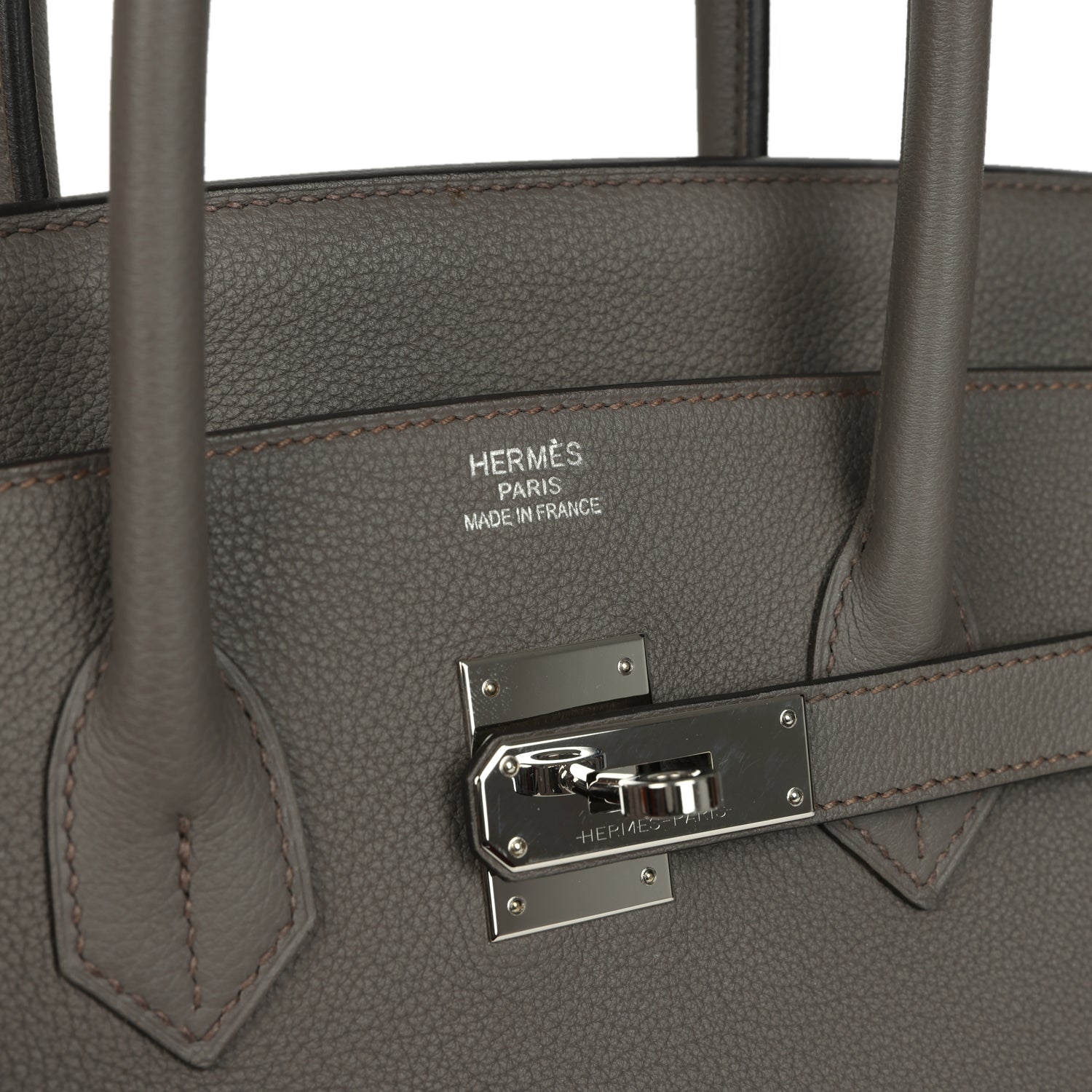 Pre-owned Hermes Birkin 35 Etain Togo Palladium Hardware