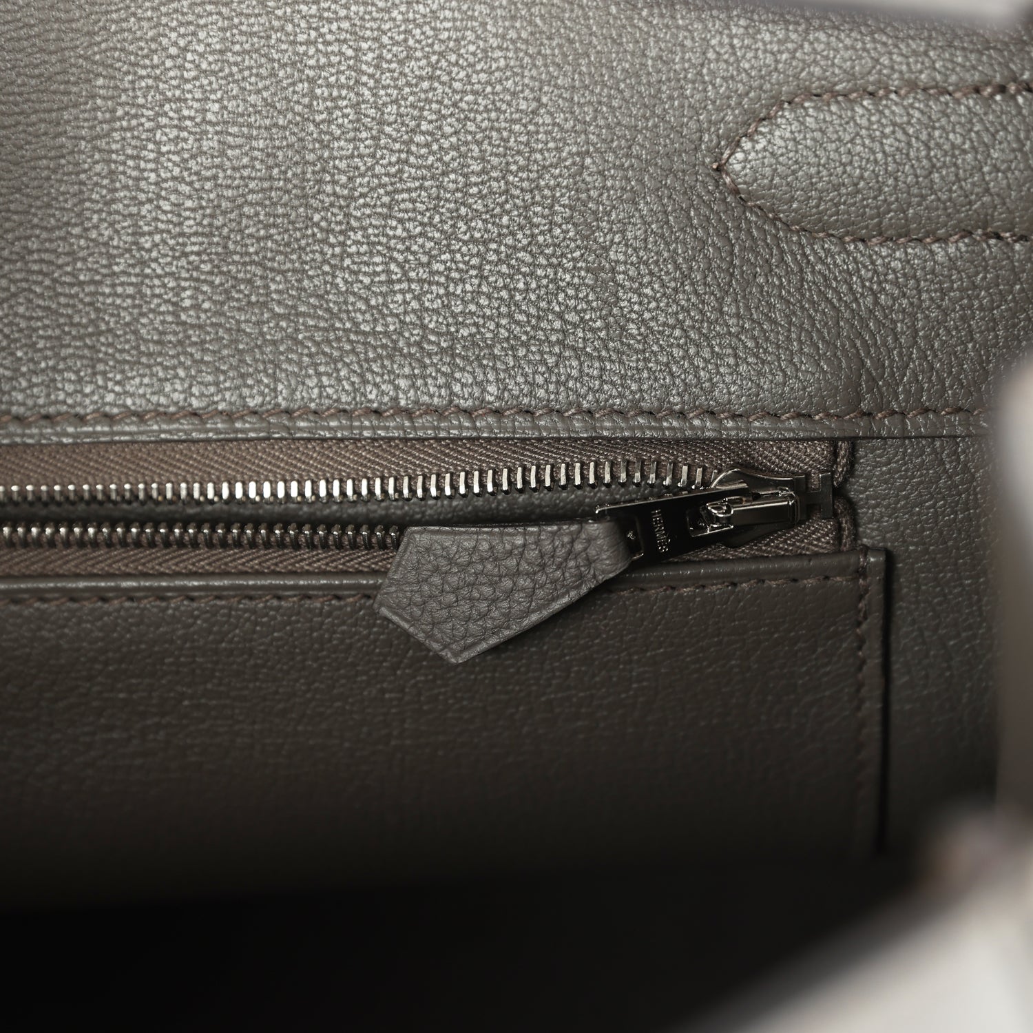 Pre-owned Hermes Birkin 35 Etain Togo Palladium Hardware