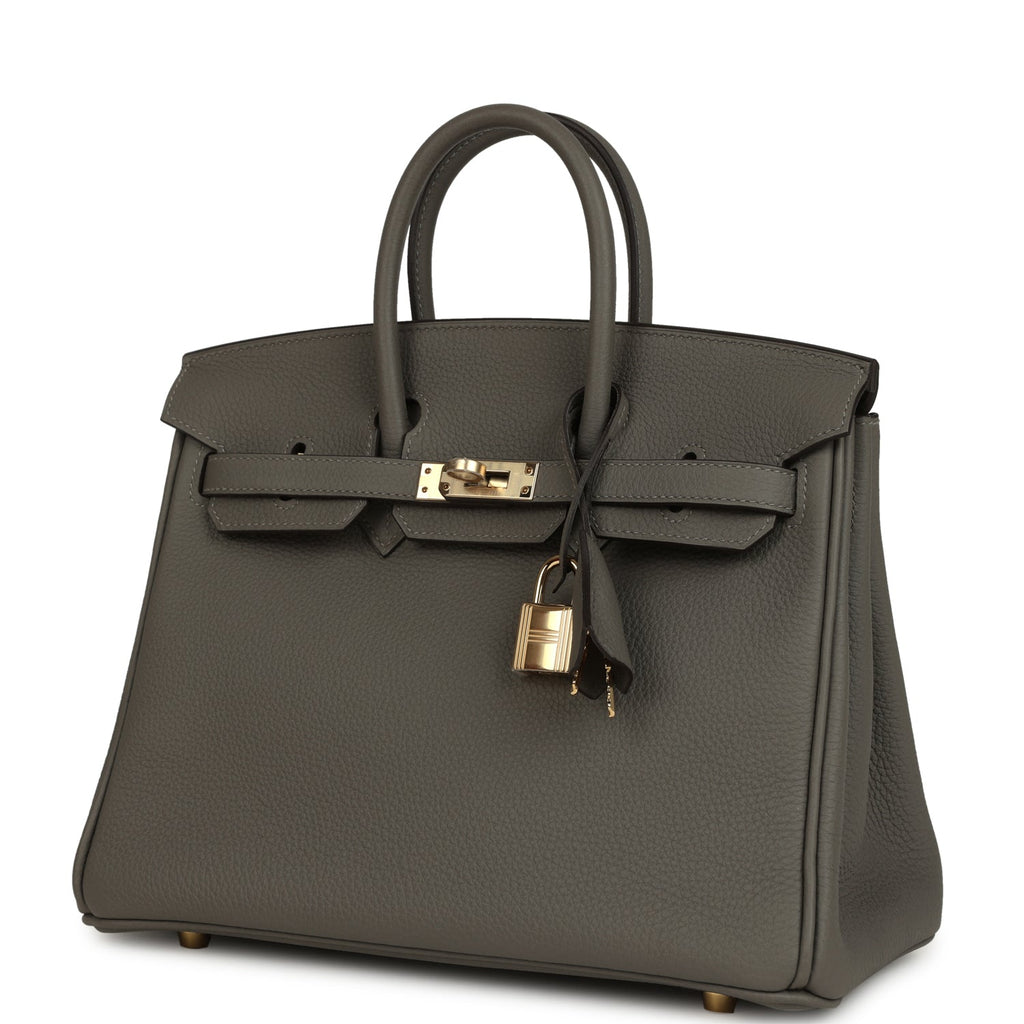 Hermes Birkin 25 Gris Meyer Togo Permabrass Hardware