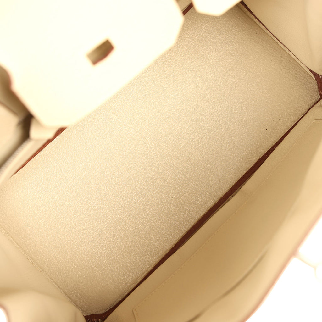 Pre-owned Hermes Birkin 30 Parchemin Clemence Palladium Hardware