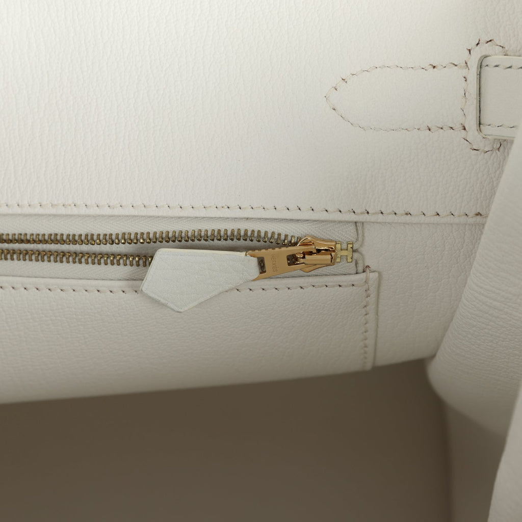 Hermes Birkin 35 White Clemence Gold Hardware