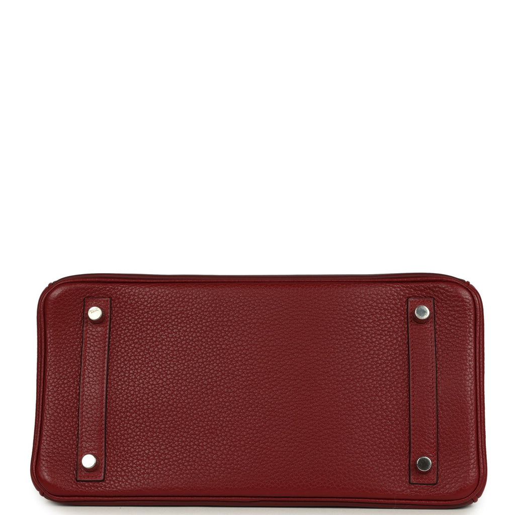 Pre-owned Hermes Birkin 30 Rouge H Sombrero, Epsom and Clemence Palladium Hardware