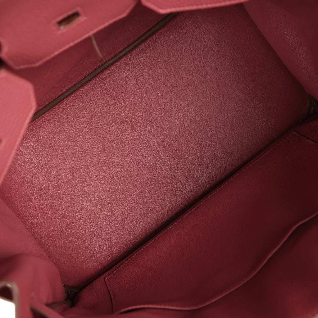 Pre-owned Hermes Birkin 35 Bois De Rose Clemence Palladium Hardware