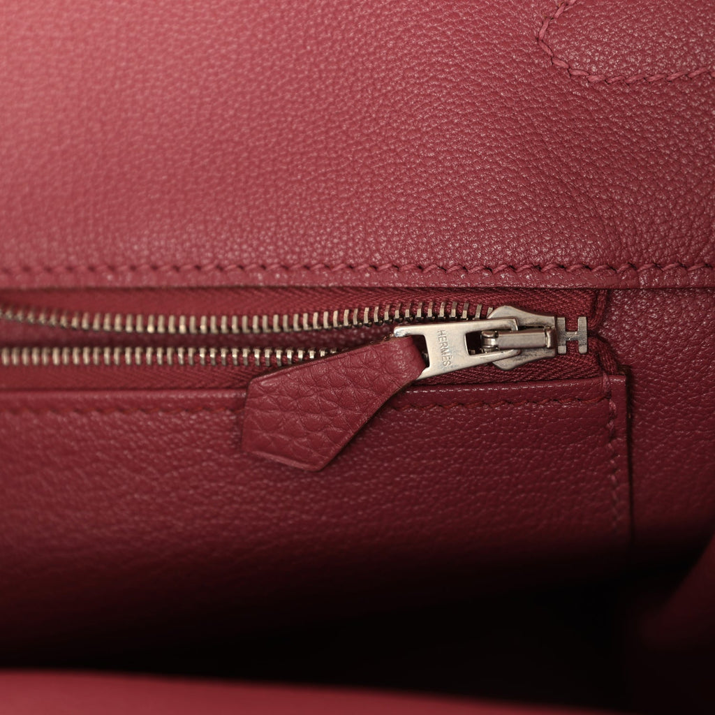 Pre-owned Hermes Birkin 35 Bois De Rose Clemence Palladium Hardware
