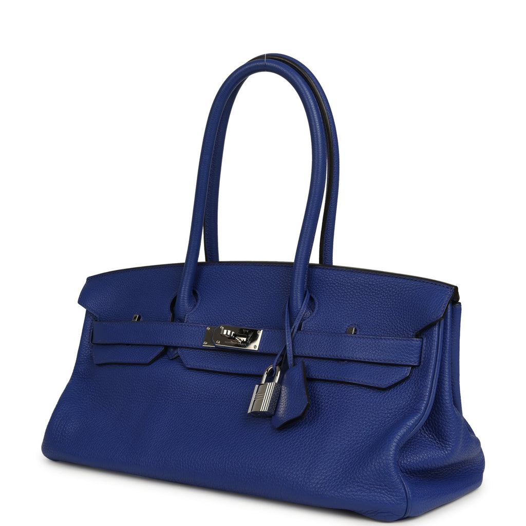 Vintage Hermes Shoulder Birkin 42 JPG Bleu Electric Togo Palladium Hardware