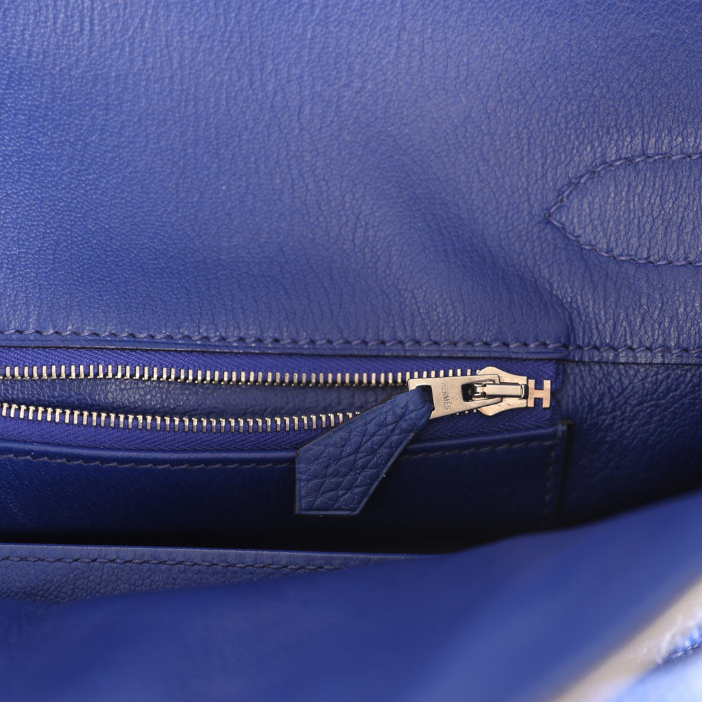 Vintage Hermes Shoulder Birkin 42 JPG Bleu Electric Togo Palladium Hardware