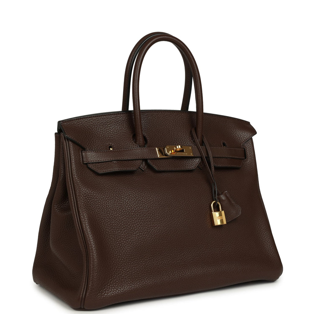 Hermes Birkin 35 Cacao Clemence Gold Hardware