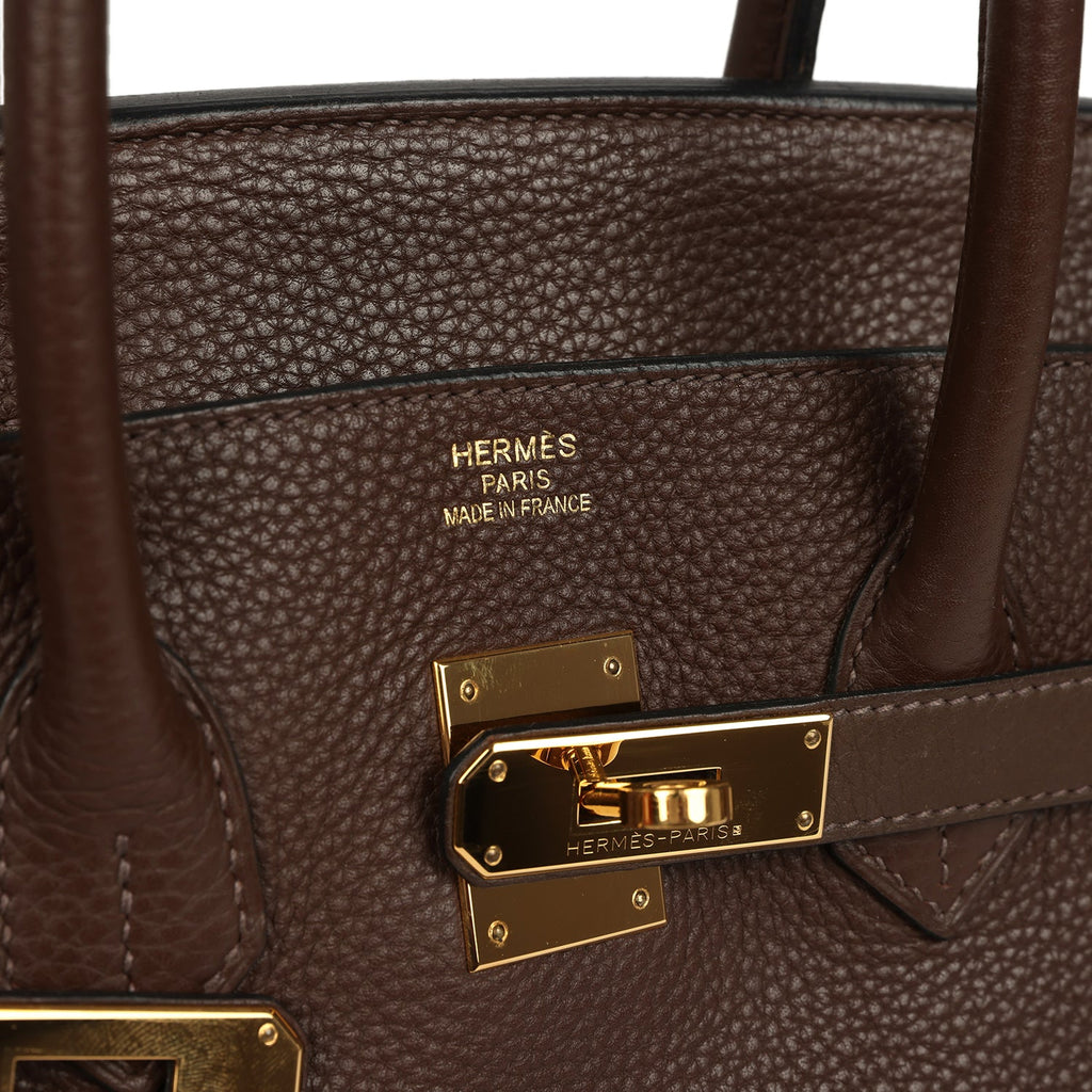 Hermes Birkin 35 Cacao Clemence Gold Hardware