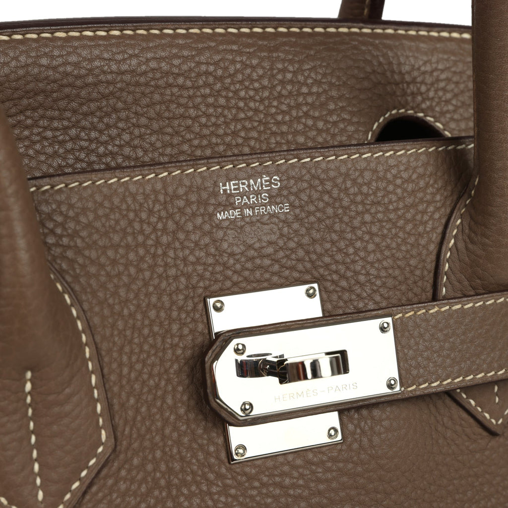 New Hermes Shoulder Birkin 42 JPG Etoupe Clemence Palladium Hardware