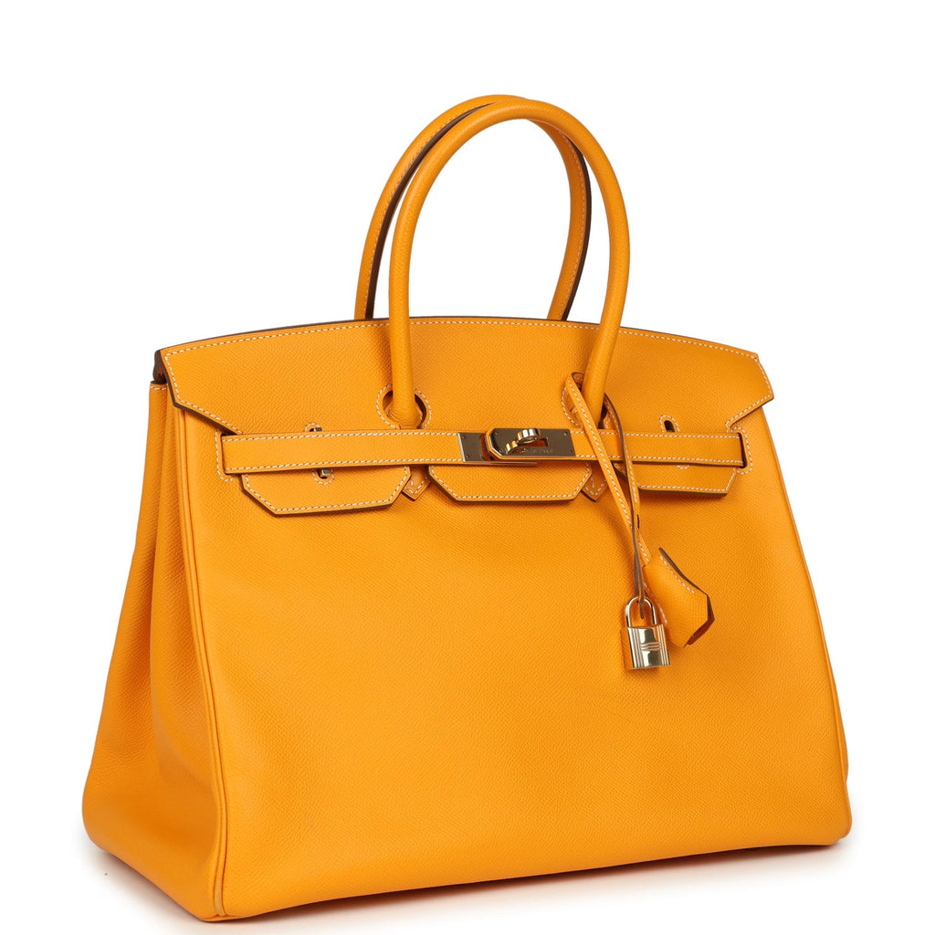 Pre-owned Hermes Birkin 35 Jaune D'or Candy Epsom Palladium Hardware