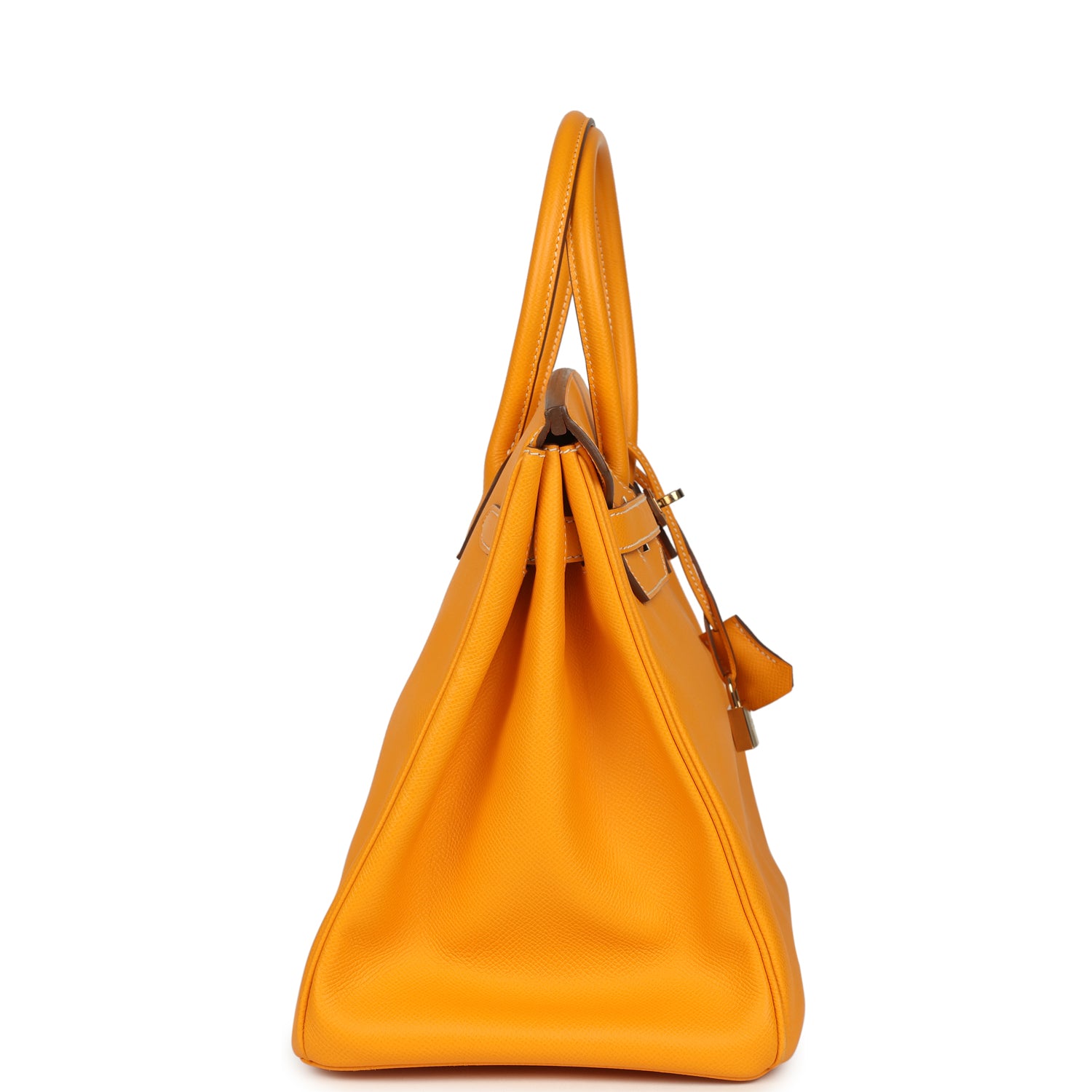 Pre-owned Hermes Birkin 35 Jaune D'or Candy Epsom Palladium Hardware