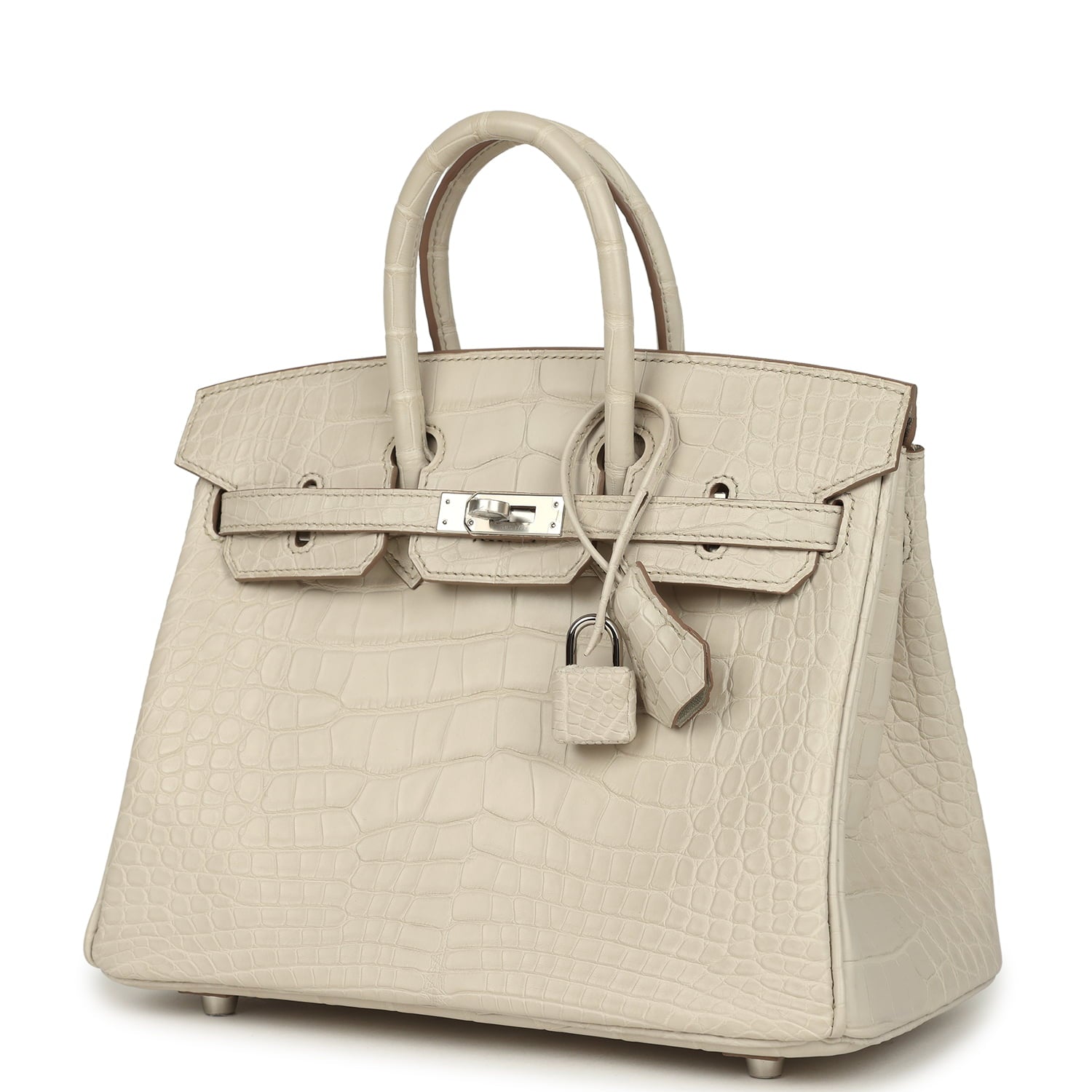 Hermes Birkin 25 Beton Matte Alligator Palladium Hardware