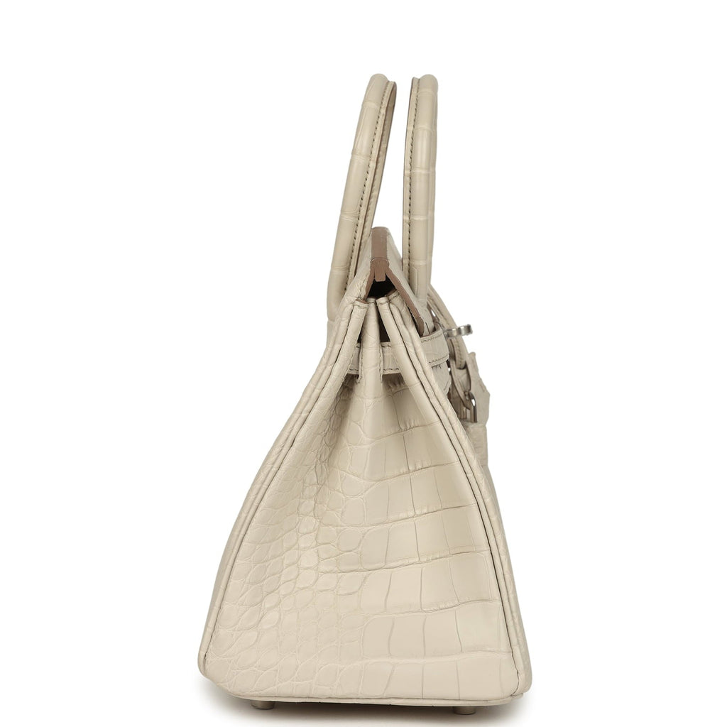 Hermes Birkin 25 Beton Matte Alligator Palladium Hardware