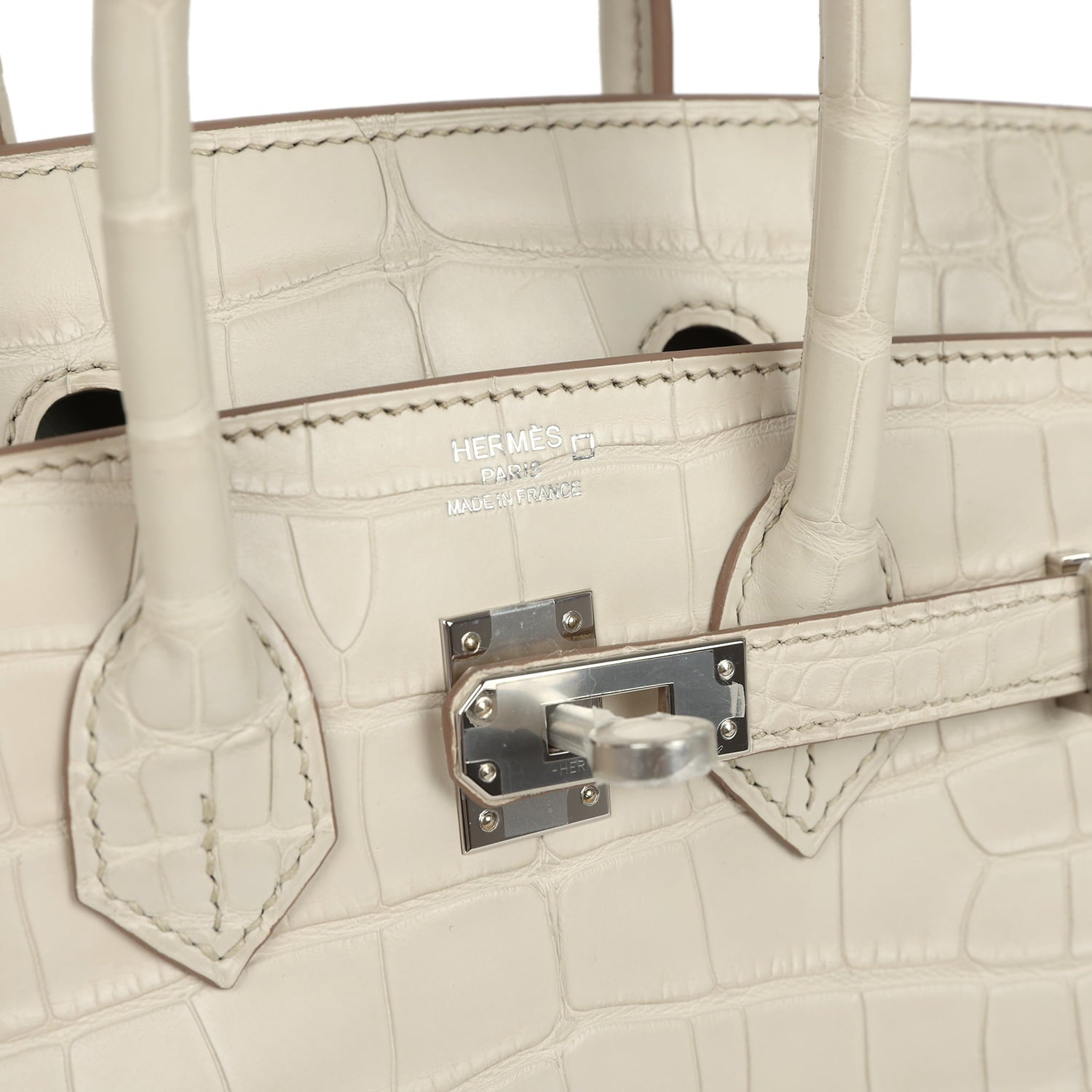 Hermes Birkin 25 Beton Matte Alligator Palladium Hardware