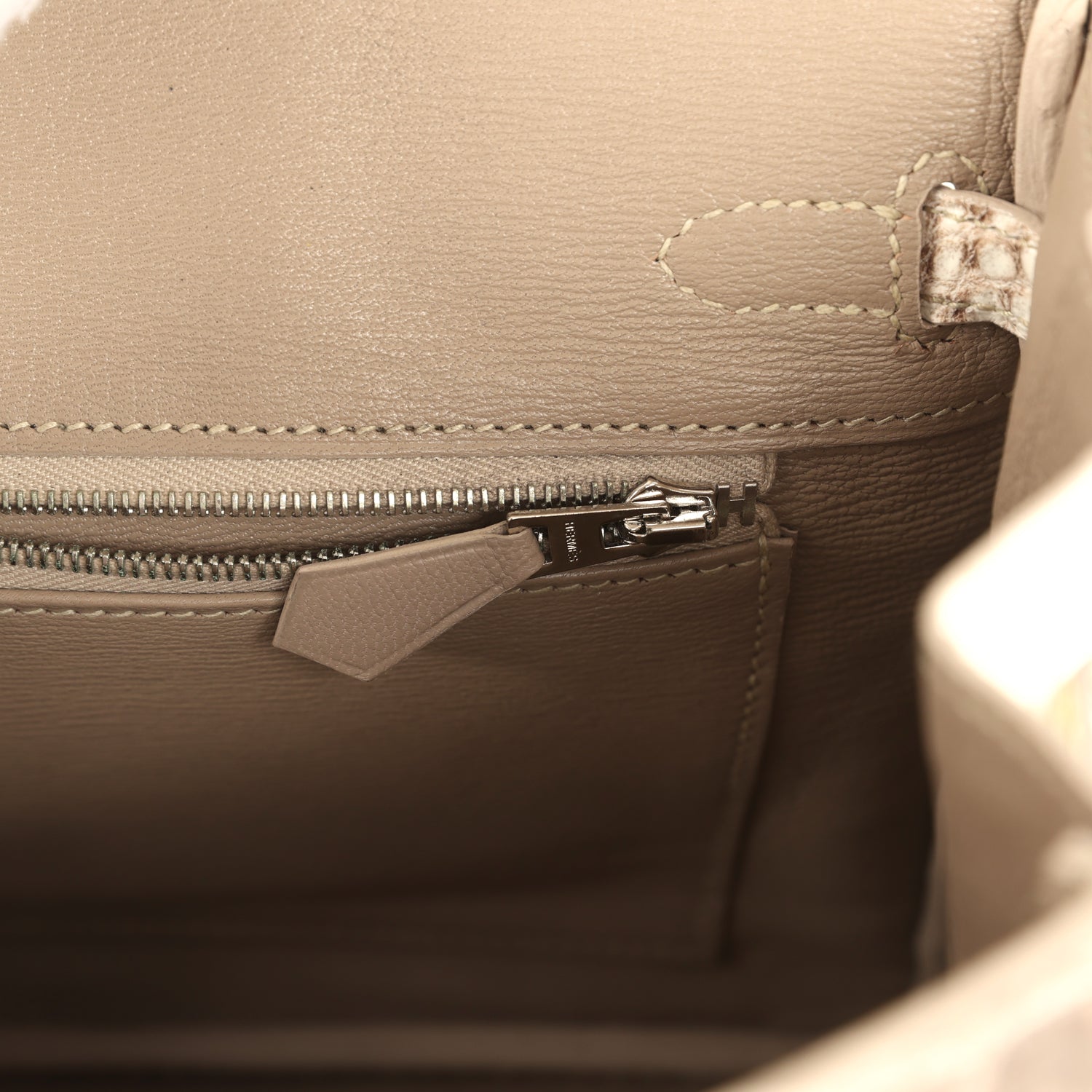 Hermes Birkin 25 Himalaya Niloticus Crocodile Palladium Hardware