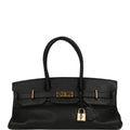 Vintage Hermes Shoulder Birkin 42 JPG Black Clemence Gold Hardware