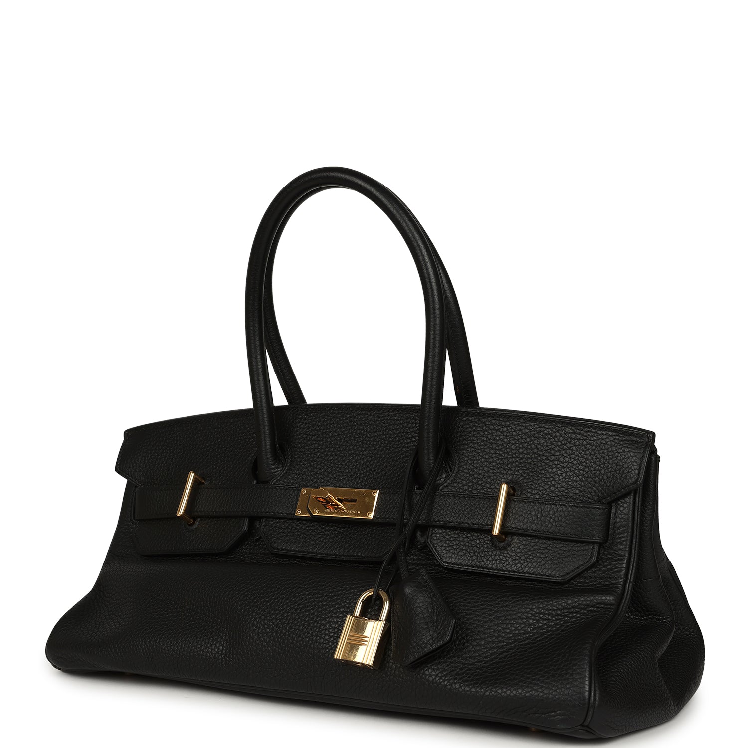 Vintage Hermes Shoulder Birkin 42 JPG Black Clemence Gold Hardware