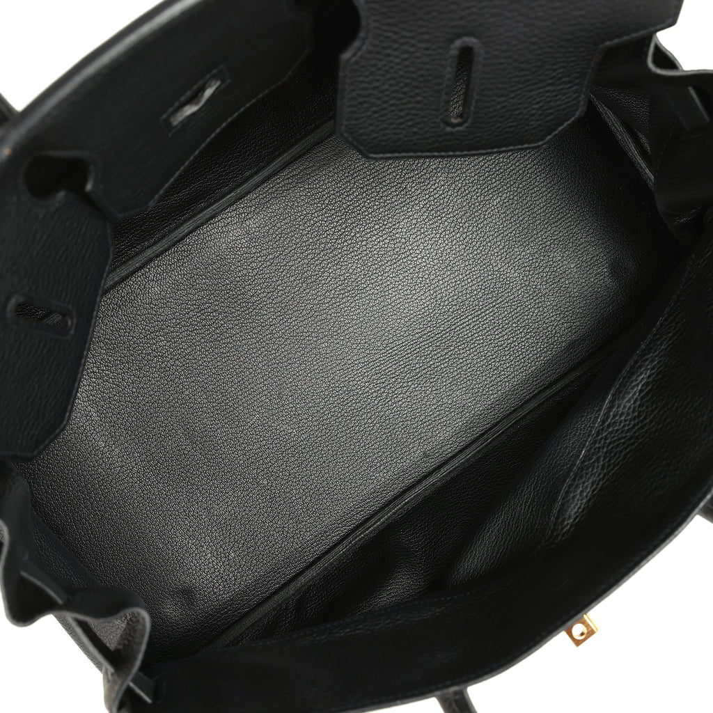 Vintage Hermes Shoulder Birkin 42 JPG Black Clemence Gold Hardware