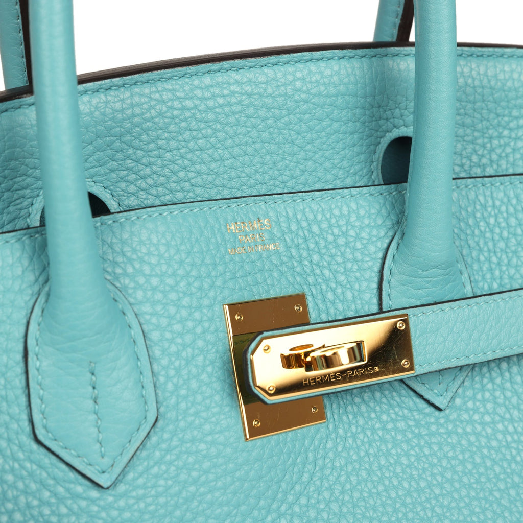 Pre-owned Hermes Birkin 30 Bleu Saint-Cyr Clemence Gold Hardware