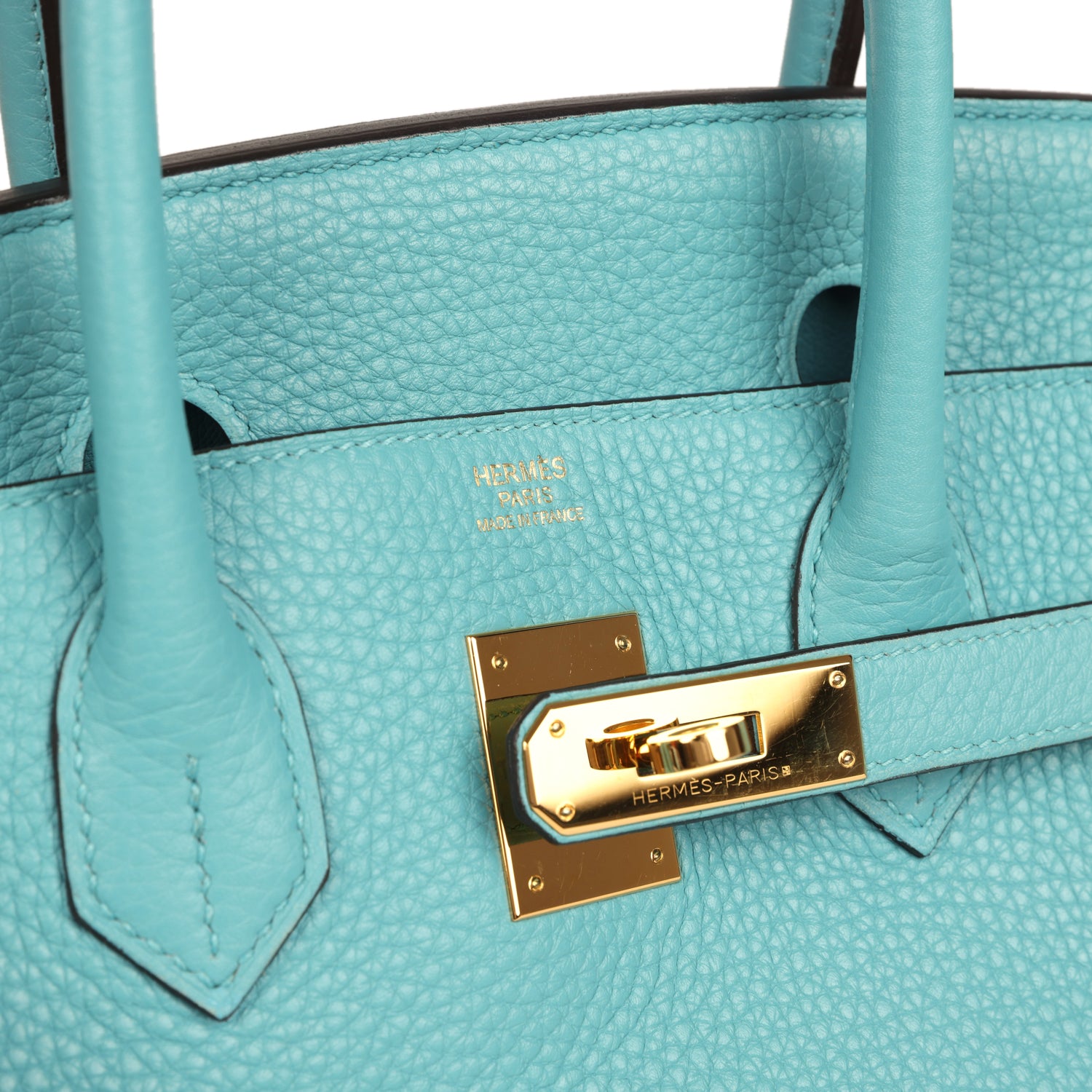 Pre-owned Hermes Birkin 30 Bleu Saint-Cyr Clemence Gold Hardware